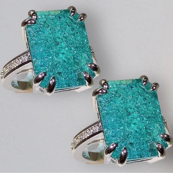 925 Sterling Silver Paraiba Tourmaline Rings New in Gift Box - Picture 2 of 10